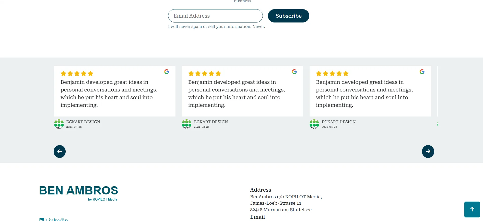 Portfolio Website for BenAmbros screenshot 7 of 7