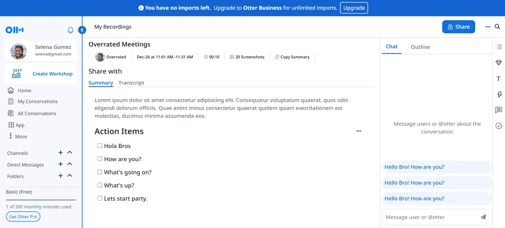 Otter: Real-Time Transcription App
